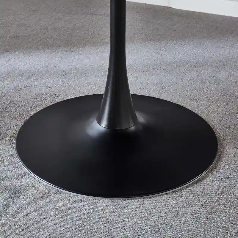 42.1 Table de salle à manger Tulipe avec plateau rond et pied, pour 4-6 personnes
