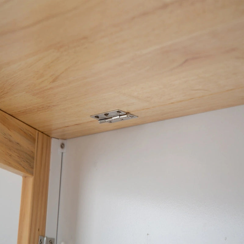 Îlot de cuisine mobile et chariot de cuisine, avec plateau extensible en bois d'hévéa et 3 tiroirs - 53,93(L) x 17(l) x 36,22(H)