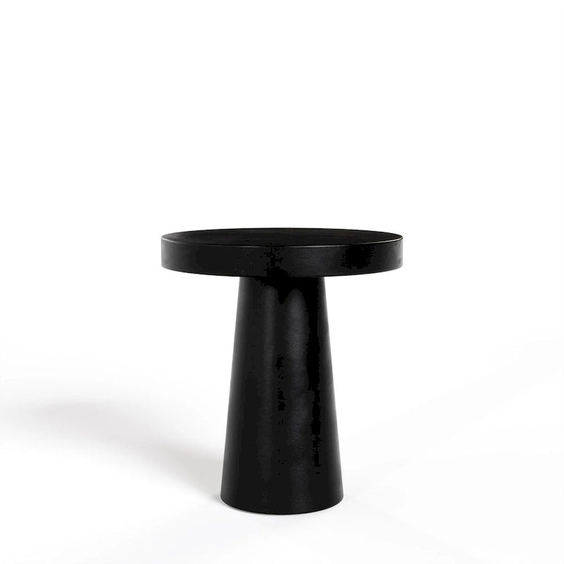 Table d'appoint ronde moderne en béton noir