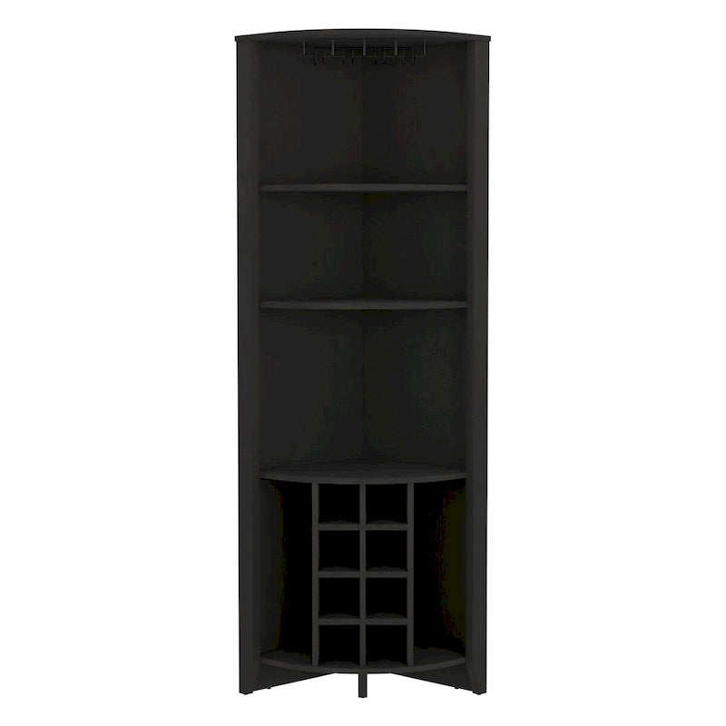 Meuble de bar d'angle pour cuisine, salle à manger, salon, noir