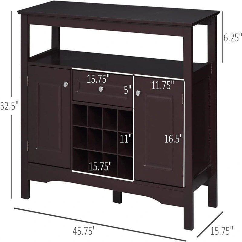 Meuble de bar à café - 15,75P x 45,75L x 32,5H