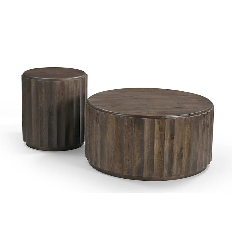 Table d'appoint ronde en bois massif